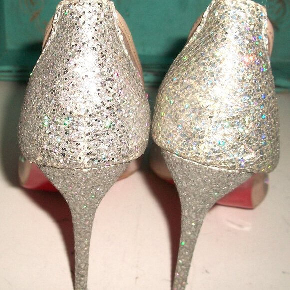 Auth.Christian Louboutin NEAR-NEW "Follies Strassita" High Heel (100mm) Pumps - Picture 10 of 15